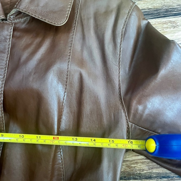 Wilsons genuine Leather Rich Brown Trench Coat - Picture 7 of 10